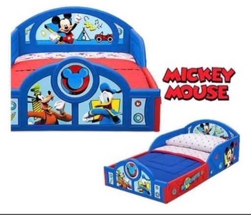 【Disney】キッズ用品　幼児用ベッド　ベビーベッド　ミッキー