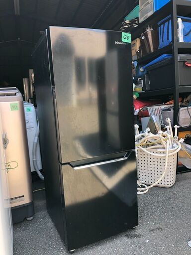 NO 128❗️北九州市内配送無料 ハイセンス 冷蔵庫 幅48cm 150L パールブラック HR-D15CB 2ドア 右開き 自動霜取り コンパクト