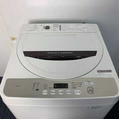 (240530)【30％値下げ】　シャープ　全自動電気洗濯機　4.5kg　ES-GE4BーC　2018年製