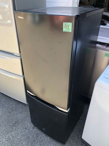 NO 113❗️北九州市内配送無料　2020年 東芝 TOSHIBA 冷蔵庫 （153L・右開き） 2ドア メタリックブラック GR-R15BS（K）