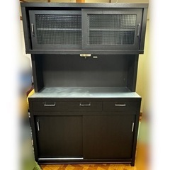 キッチンカウンター キッチンシェルフ　食器棚、キッチン収納 ブラック