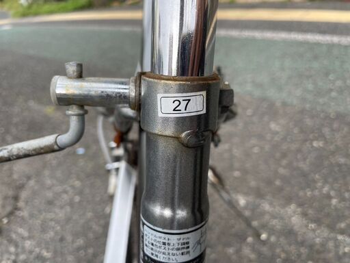 自転車 No.1199 シルバー 27インチ FREE＆EAS 6段切替 ママチャリ