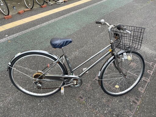 自転車　No.1199　シルバー　27インチ　FREE＆EAS　6段切替　ママチャリ　シティサイクル　【リサイクルショップどりーむ天保山店】