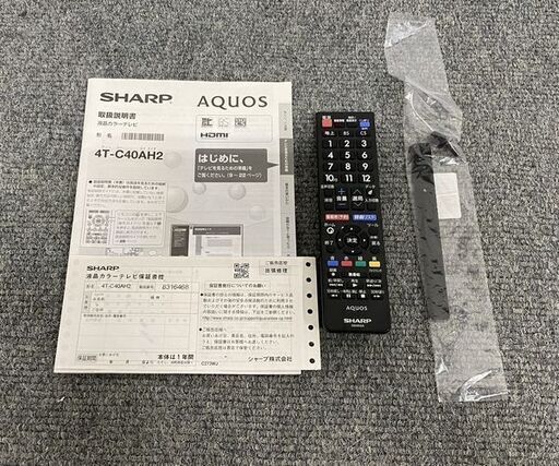 シャープ/SHARP 4T-C40AH2 AQUOS 4K 40V型 地上・BS・CS 液晶テレビ 4K対応 スマートテレビ 2019年製 中古家電 店頭引取歓迎 R8400