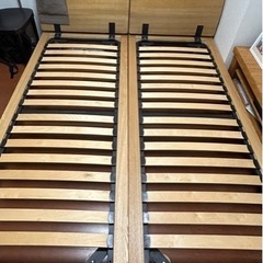 無印良品 木製ベッドフレーム オーク材 スモール2台