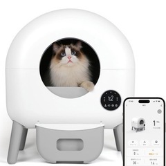 新品未使用　自動トイレ猫 自動猫トイレ スマートフォン管理 中立...