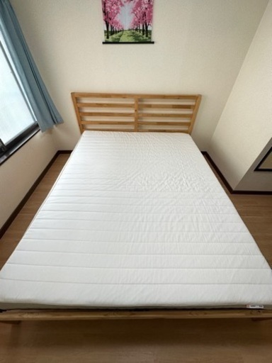 配送相談　IKEA 160x200cm ダブルベッド+マットレスセット