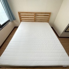 配送相談🉑　IKEA 160x200cm ダブルベッド+マットレ...