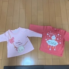 ㉖【中古品】80 ロンＴ 女の子 子供用品 子供服 ベビー服