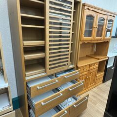☆ジモティ割あり☆ 河口家具 食器棚 ナチュラル H195×W100×D45 