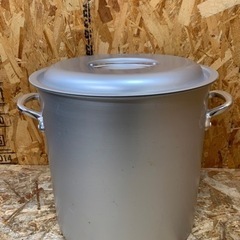 C(6348) 寸胴鍋 容量35L 36cm アルミ製 取っ手付き フタ付き マイ 