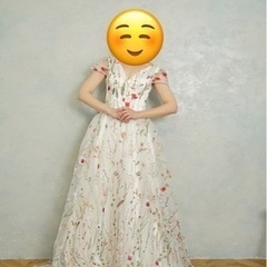 【本日まで】ウェディングドレス　カラードレス 花柄