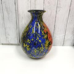 ガラス 花瓶 花器 フラワーベース マーブル 壺