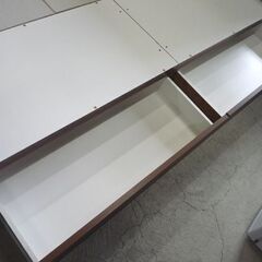NITORI 引出し収納付き ダブルベッド 幅140cm コンセント付き ダーク 