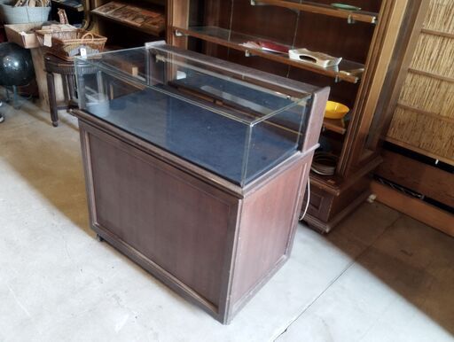 【商談中】店舗什器 ガラス ショーケース 木製　/UJ-0929 1F