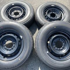 200系ハイエース純正スチールタイヤセット！納車外し！4本セット！195/80R15 107/105 LT ブリヂストン エコピアRD613！2024年製造付（H13）