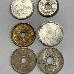 古い10銭硬貨6枚