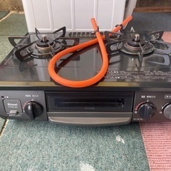 【リサイクルサービス八光】2022年製　リンナイ　水無し片面焼き　ガステーブル　PT20N-BKL　LPガス用　左強火