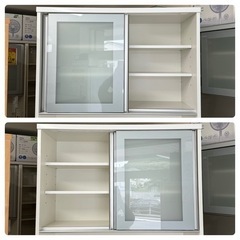 【超美品‼️】定価195,800円♪ 高級 松田家具 100cm幅キッチンボード 食器棚 収納家具 鏡面仕上げホワイト♪