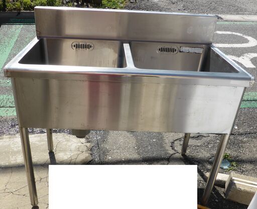 厨房器具★S-2SN100B0B　LIXIL　サンウェーブ　業務用流し台　シンク　間口1000　奥行600　バックガード付　ステンレス　二槽流し台