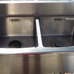 厨房器具★S-2SN100B0B　LIXIL　サンウェーブ　業務用流し台　シンク　間口1000　奥行600　バックガード付　ステンレス　二槽流し台