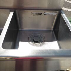 厨房器具★S-2SN100B0B　LIXIL　サンウェーブ　業務用流し台　シンク　間口1000　奥行600　バックガード付　ステンレス　二槽流し台