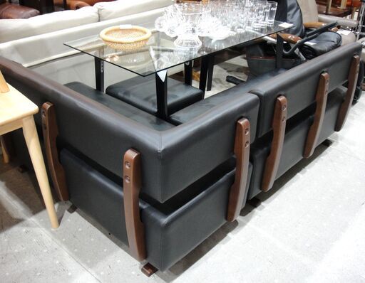 シギヤマ家具 ダイニングベンチ 3点セット ベンチ コーナー オットマン ダイニングソファ 椅子 モノ市場東海店33