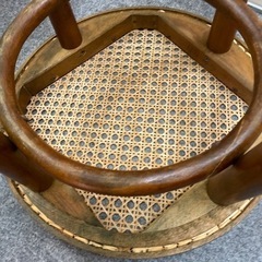 木製スツール　籐編み　籐張　丸スツール　曲木　ベントウッド マルニ