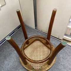 木製スツール　籐編み　籐張　丸スツール　曲木　ベントウッド マルニ