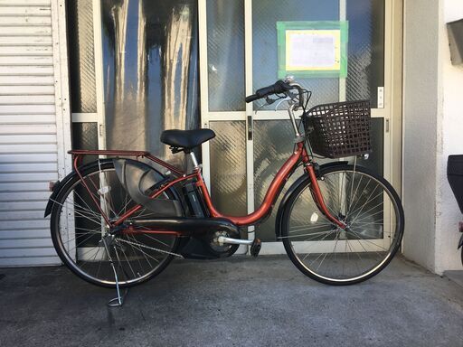 地域限定送料無料　ヤマハ　パス　ナチュラ　新基準　8,9AH　子供乗せ　赤茶　アシスタ　ビビ　神戸市　電動自転車