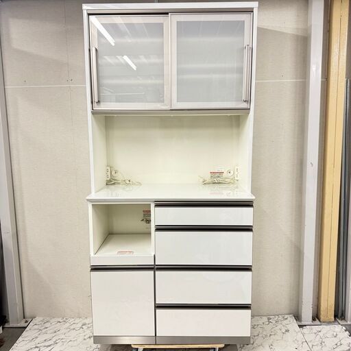 W 18013  綾野製作所 ソフトクローズ 2枚ガラス扉キッチンボード   ◆大阪市内・東大阪市他 6,000円以上ご購入で無料配達いたします！◆ ※京都・高槻・枚方方面◆神戸・西宮・尼崎方面◆生駒方面、大阪南部方面　それぞれ条件付き無料配送あり！