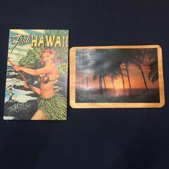 ハワイ　木製ポストカード　葉書　コナ