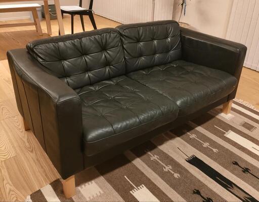 IKEA KARLSRAD 本革ソファ　黒