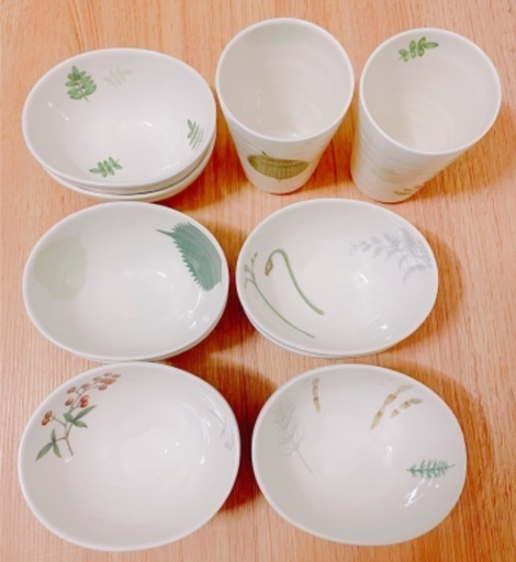 食器セット 大内順子 おもてなしの器 和のハーブ たまご型小鉢10点＋コップ2点