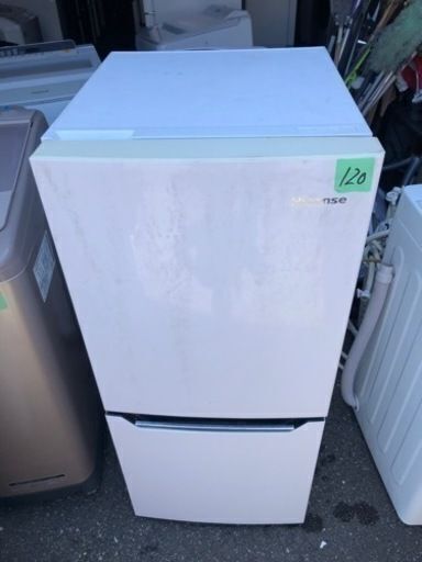 NO120❗️福岡市内配送無料 2019年 ハイセンス 【右開き】130L 2ドアノンフロン冷蔵庫 エディオンオリジナル パールホワイト HR-D1302
