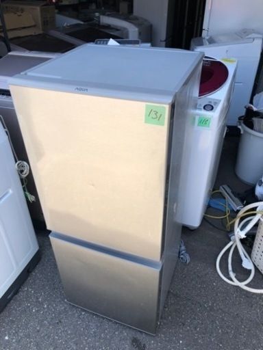 NO 131❗️福岡市内配送無料　2021年式 冷蔵庫 ブラッシュシルバー AQR-13K-S [2ドア /右開きタイプ /126L] [冷凍室 46L]