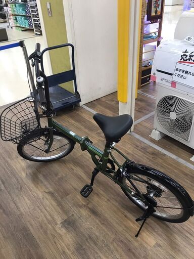 折りたたみ自転車 緑 変速付き 20インチ