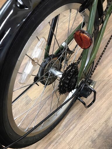 折りたたみ自転車 緑 変速付き 20インチ