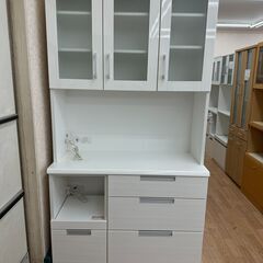 ☆ジモティ割あり☆ ニトリ 食器棚 ホワイト H201×W100×D43 