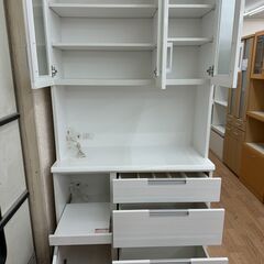 ☆ジモティ割あり☆ ニトリ 食器棚 ホワイト H201×W100×D43 