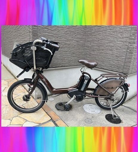 バッテリーほぼ新品8.9Ahブリヂストン アンジェリーノミニ　20インチ　電動自転車　電動アシスト自転車　中古 子供乗せ　3人乗り　6011