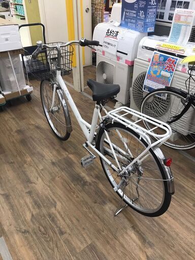 自転車 白 変速付き 26インチ