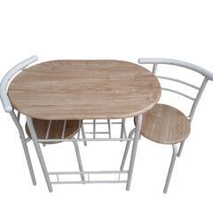 【売り切れ】テーブルセット　椅子2脚　ナチュラル＆ホワイト