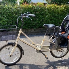あさひ自転車クリームカーゴ3段変速チャイルドシート付き