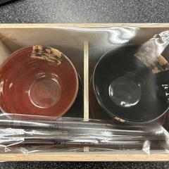 新品未使用　ペア茶碗&小皿&お箸セット