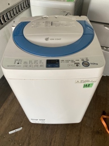 No148❗️ 福岡市内配送設置無料 シャープ SHARP 全自動洗濯機（7.0kg） ブルー系 ES-GE70N-A