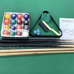 家庭用サイズ ビリヤード台 折りたたみ 約縦184×横94×高さ77.5ｃｍ ボール,キュー付き ミニビリヤード台 札幌市内近郊限定