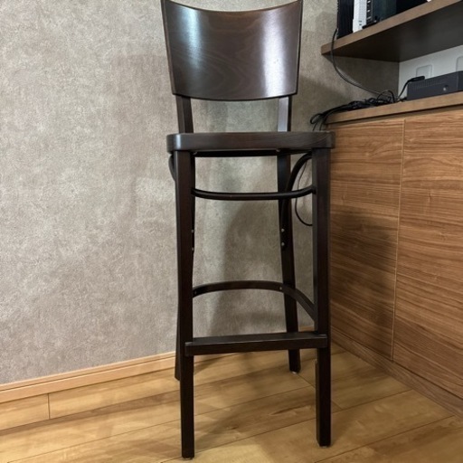 木製カウンターチェア① 　ダークブラウン