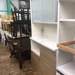 松田家具 レンジボード キッチンボード 食器棚 大容量 ファミリー 