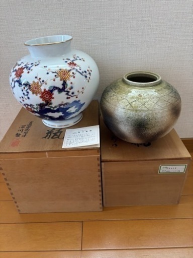 値下げしました！深川製磁 花瓶 \u0026 信楽焼 三彩作 花瓶2個セット